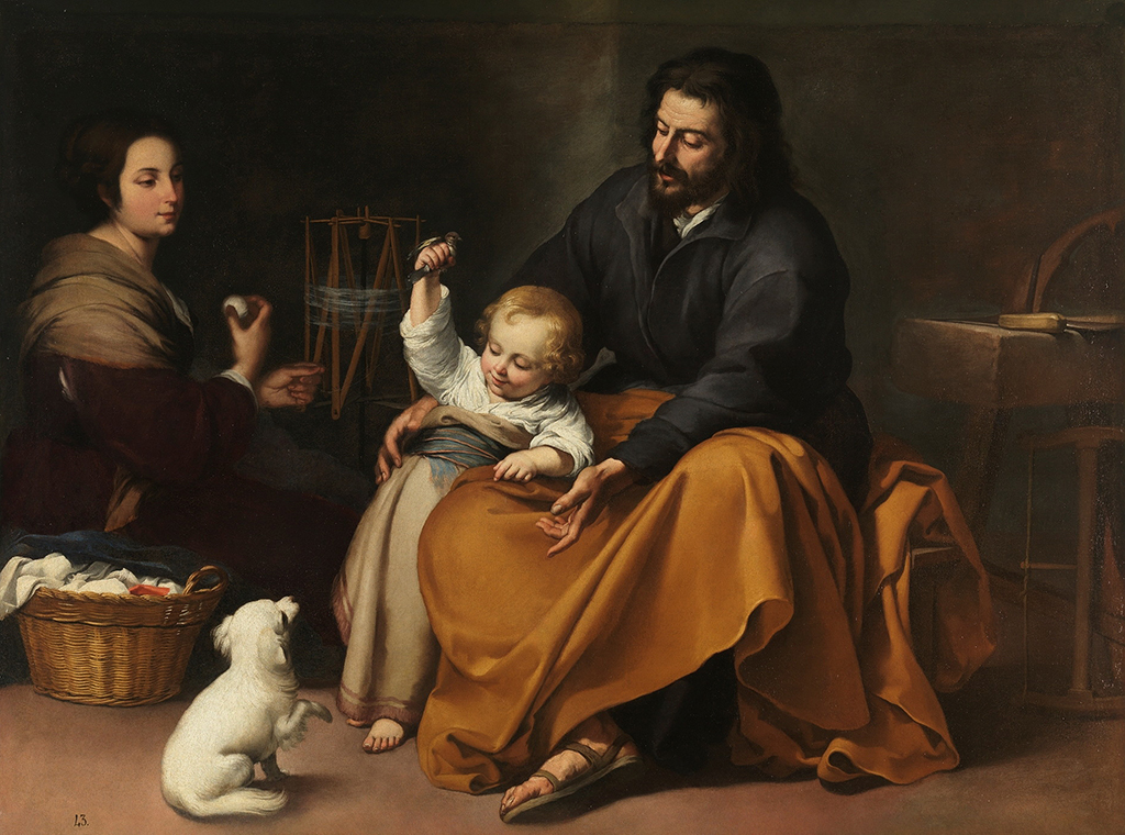 The Holy Family with a Bird in Detail Bartolome Esteban Murillo